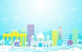 Winter Snow in Berlin City Cityscape Skyline Landmark Building Illustration Royalty Free Stock Photo