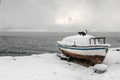 Winter Snow Boat Royalty Free Stock Photo