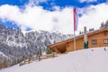 Winter snow chalet in Austrian Alps, Austria
