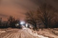 winter snow cold light dark sky tree Royalty Free Stock Photo