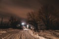 winter snow cold light dark sky tree Royalty Free Stock Photo