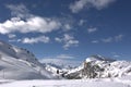 winter on the Dolomite passes of the Veneto region Royalty Free Stock Photo
