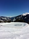 Winter snow covered mountain peaks in Austrian alps. Royalty Free Stock Photo