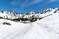 Winter snow covered mountain peaks in Northern Japan Alps Royalty Free Stock Photo