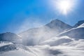 Winter snow covered mountain, Saas-Fee, Switzerland Royalty Free Stock Photo