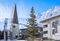 Winter snow covered mountain, Saas-Fee, Switzerland Royalty Free Stock Photo