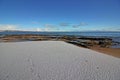 Winter snow on Dornoch Beach Royalty Free Stock Photo