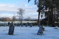 Winter Snow In An English Churchyard Royalty Free Stock Photo