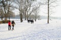 Winter snow in English Garden, Munich