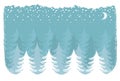 Winter snow forest.Vector christmas nature backgro