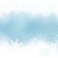 Winter snow frame blue background Royalty Free Stock Photo