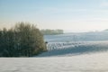 Winter and snow in Gulpen, a village in the bocage landscape of South Limburg, the Netherlands