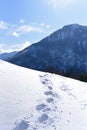 Winter snow hiking in Bavarian Alps, Germany Royalty Free Stock Photo