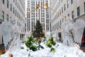 Winter snow and Holiday Angels at Rockefeller Center