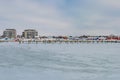Winter in Vordingborg yacht harbor in Denmark Royalty Free Stock Photo