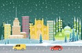 Winter Snow in Istanbul City Cityscape Skyline Landmark Building Illustration Royalty Free Stock Photo