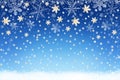 Winter snow landscape background with snowflakes. Christmas holiday backdrop Royalty Free Stock Photo