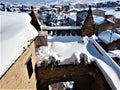 Winter and snow in Montelupone town, Marche region, Italy