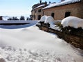 Winter and snow in Montelupone town, Marche region, Italy