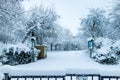 Winter snow in Paris City and its parks