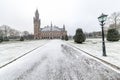 Peace Palace, Vredespaleis, under the Snow Royalty Free Stock Photo