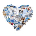 Winter and snow photos collage in the shape of heart Royalty Free Stock Photo