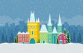 Winter Snow in Prague City Cityscape Skyline Landmark Building Illustration Royalty Free Stock Photo