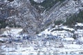 Winter and snow in Pyrenees lake Huesca Spain