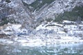 Winter and snow in Pyrenees lake Huesca Spain