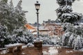 Winter and snow in Rome