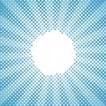 Winter snow round sunburst halftone blue pattern