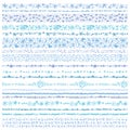 Winter snow seamless line borders set.Christmas.Cyan Royalty Free Stock Photo