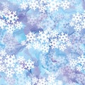 Winter snow seamless pattern. Bright winter season holiday style. Flowing wavy snowy clouds. Modern background for festive