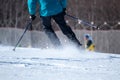 winter snow sports skiing on snowy slopes for winter Royalty Free Stock Photo