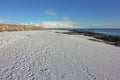 Winter snow on Dornoch Beach Royalty Free Stock Photo