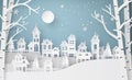 Winter Snow Urban Countryside Landscape City Village Royalty Free Stock Photo