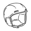 Winter Snowboarding Helmet for Kids Icon. Doodle Hand Drawn or Outline Icon Style Royalty Free Stock Photo