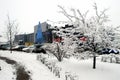 Winter snowfall in capital of Lithuania Vilnius city Pasilaiciai district