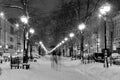 Winter, snowfall - Furshtadskaya street, Saint Petersburg, Russia