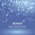 Winter Snowflake Abstract Bokeh Background Vector Illustration