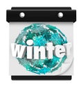 Winter Snowflake Background Calendar Page Start Season Royalty Free Stock Photo