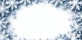 Winter Snowflake Border Background with Copy Space, 3D Render Royalty Free Stock Photo