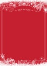 Winter snowflake border and Christmas red background background Royalty Free Stock Photo