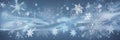 Winter snowflake digital illustration banner for wallpapers and banners, generative AI