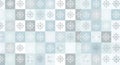Winter Snowflake Pattern Design in Cool Blue and White Tones for Holiday Decor Royalty Free Stock Photo