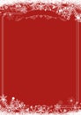 Winter snowflake retro border and Christmas red background background Royalty Free Stock Photo