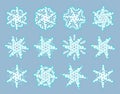 Winter snowflake set, collection of cute snowflakes.