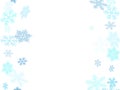 Winter snowflakes border card vector background.