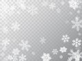 Winter snowflakes border simple vector background.