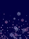 Winter snowflakes and circles border vector graphics. Unusual gradient snow flakes isolated banner background.